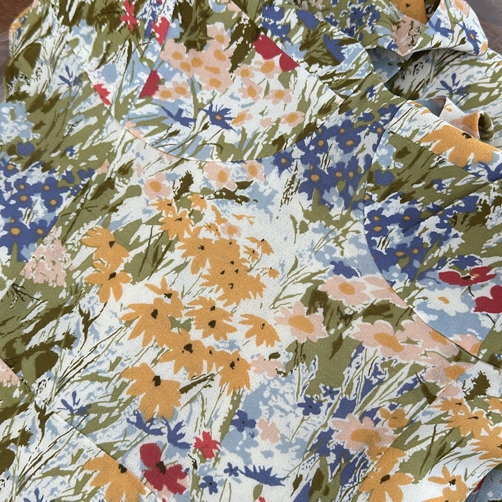 NEW Reformation Nadira Midi  Dress in Countryside Green Yellow Floral | size 6 - Picture 11 of 13